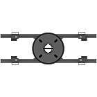 Multibrackets MBFC2UP 600 M Floor to Ceiling Mount Pro Dual Back-To-Back Monitor Mount Top View product image