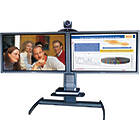 Avecta Twin‑screen Low‑Level stand for 33‑57" monitors