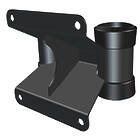 Screen mount to twin column adaptor finished in black with 150mm centres