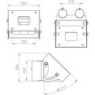 Unicol PS2UT Twin Column Tilting Adaptor for Pozimount/Xactmatch Wall Mounts product image