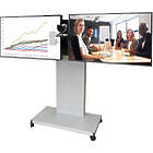 Unicol RH200 Rhobus Premium Twin Monitor/TV trolley finished in white product image