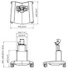 Vogels PFT 2515 Low Level Adjustable Height LCD/LED monitor trolley up to 65" product image