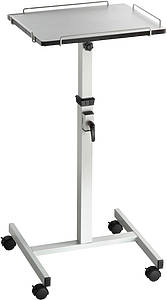 Height adjustable projector trolley finished in grey