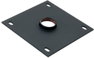 8″ / 203mm square ceiling plate for threaded poles finished in Black