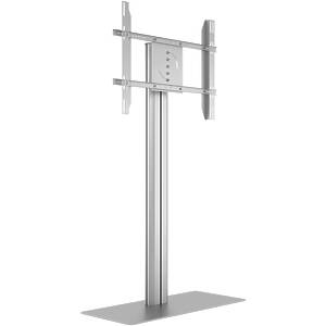 M Public Display Stand 145 HD Single with Floorbase Silver Plinth Monitor Stand