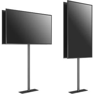 M Pro Series ‑ Floormount Pole 50/75/100/200 B2B Dual Back‑To‑Back Monitor Stand