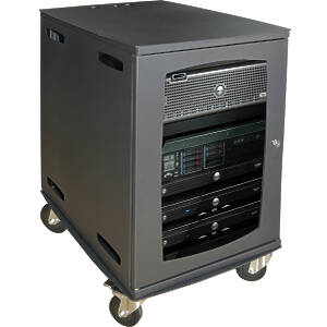 Deep AV Media Rack Cabinet Trolley