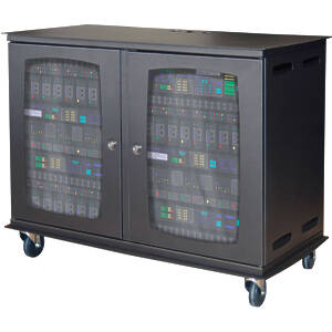 AV Media Rack Twin Cabinet Trolley