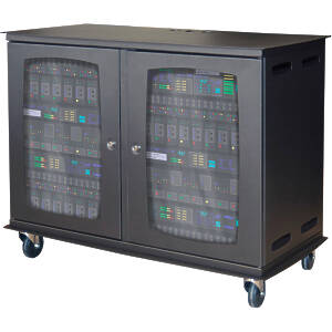 Deep Twin AV Rack Cabinet Trolley