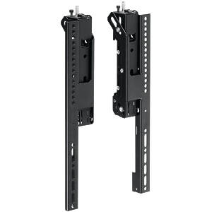 Vertical mounting arms for LCD/LED monitors and commercial TV's