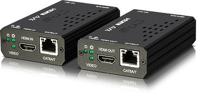Convert HDMI computer and video signals to twisted pair for transmission over long distancesComponents