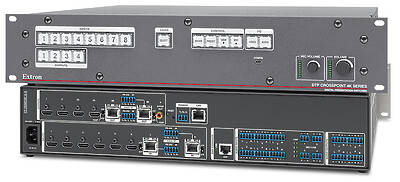 Twisted pair offers a cost effective way of cabling video over long distances. TP matrix switchers allow for routing of these signals.Components