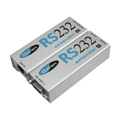 Devices to distribute RS-232 via standard or Cat5 cabling. Components