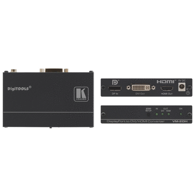 Convert between DisplayPort and HDMI/DVI/SDI and analogue signals Components